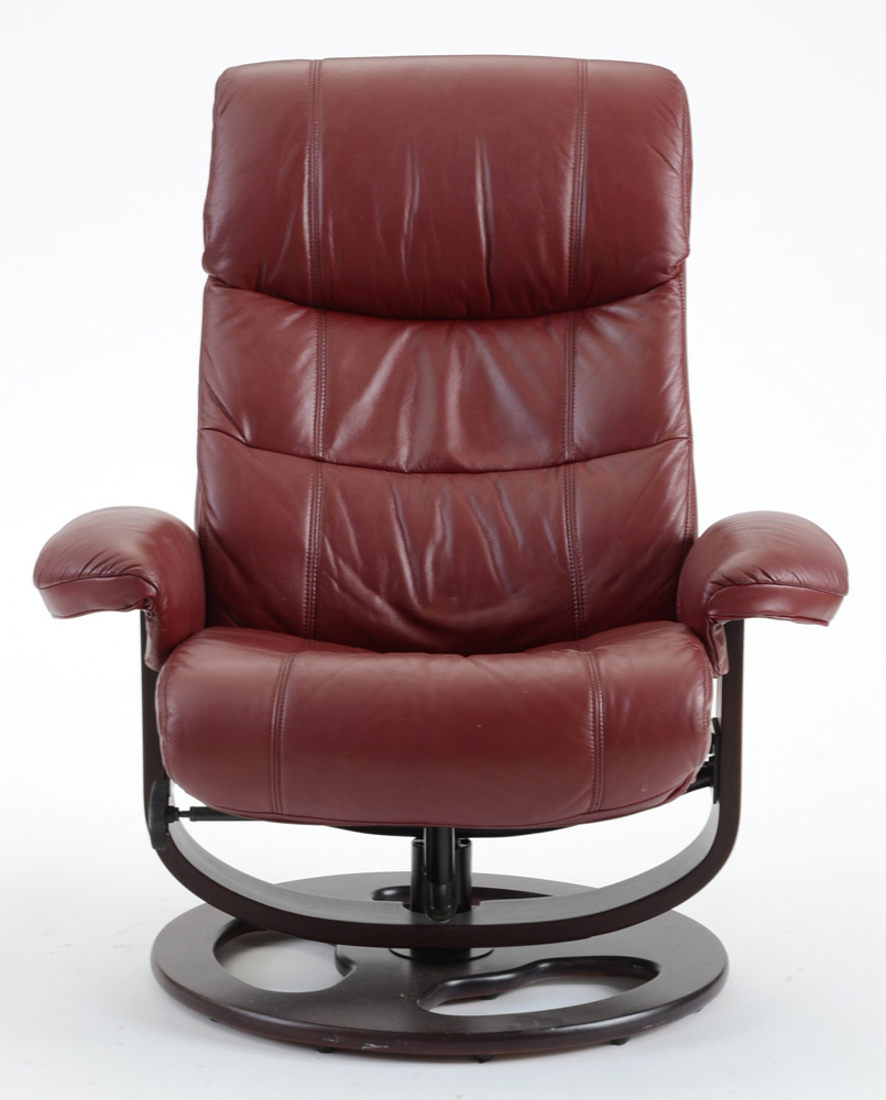 Lane Furniture Maroon "Rebel" Recliner Chair with Ottoman