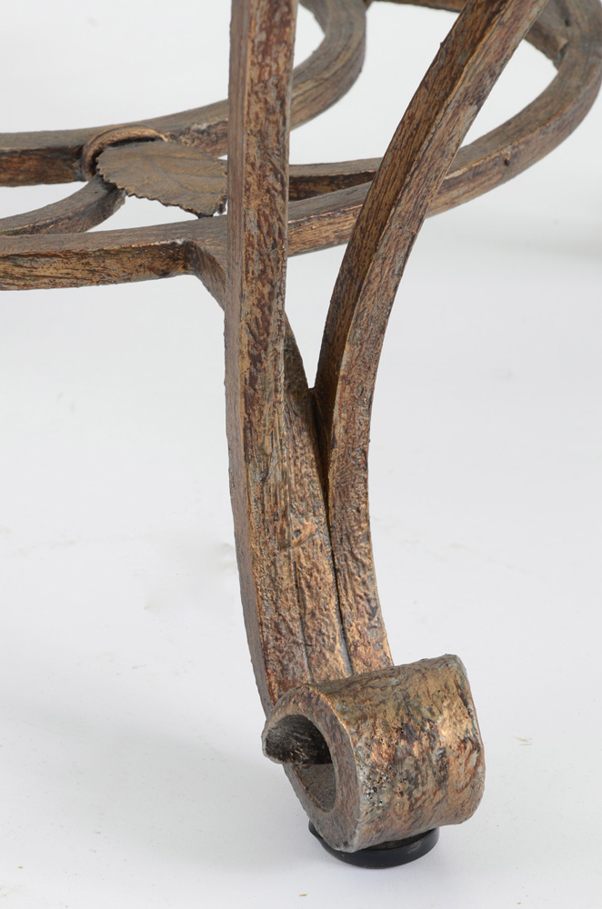 Round Wrought Iron and Glass Coffee Table