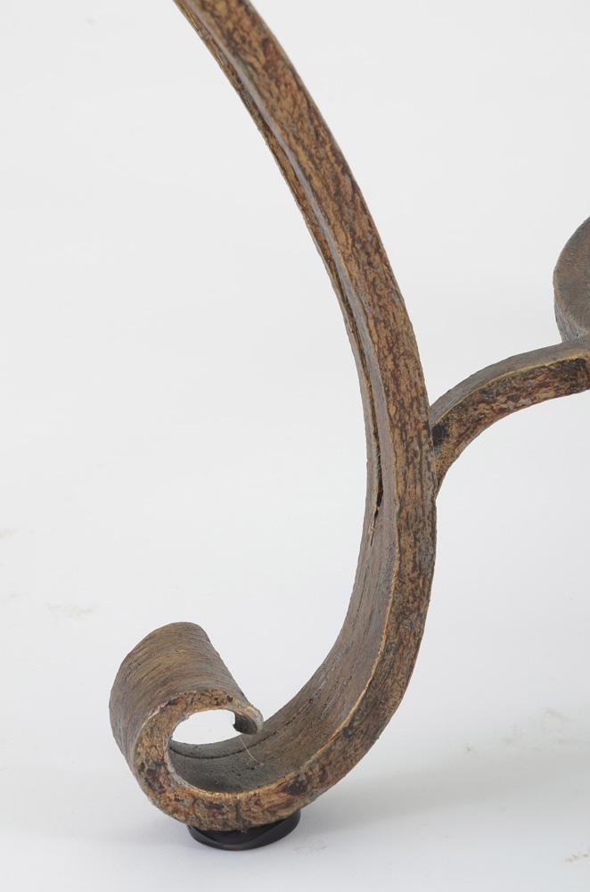 Round Wrought Iron and Glass Coffee Table