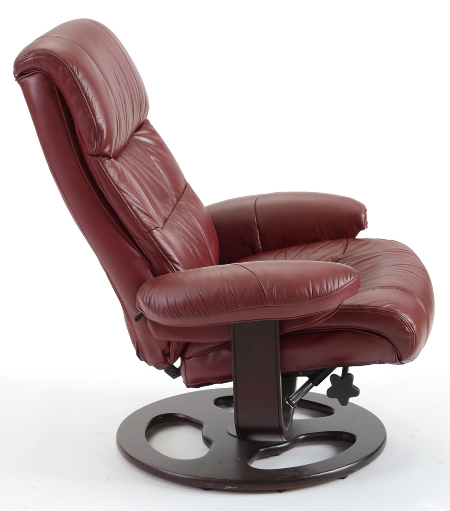 Lane Furniture Maroon "Rebel" Recliner Chair with Ottoman