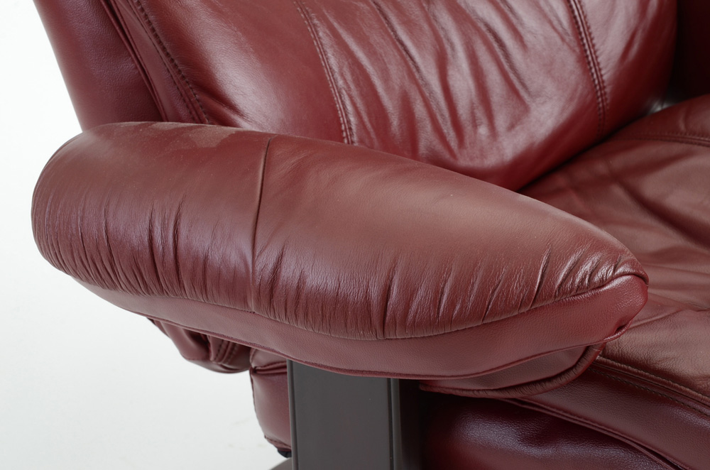Lane Furniture Maroon "Rebel" Recliner Chair with Ottoman