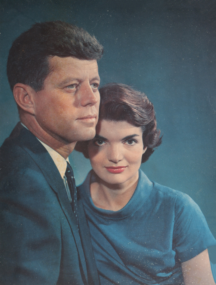 Mid 1960s Chromolithograph of John and Jackie Kennedy