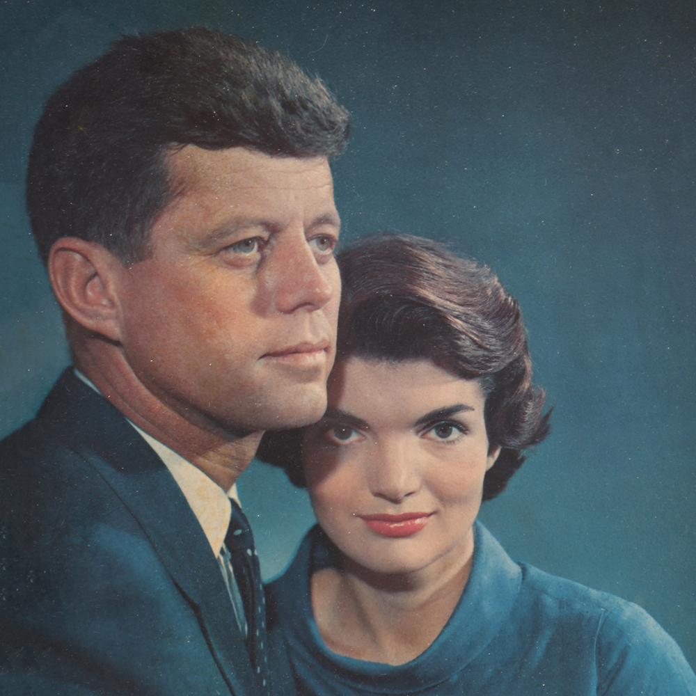 Mid 1960s Chromolithograph of John and Jackie Kennedy