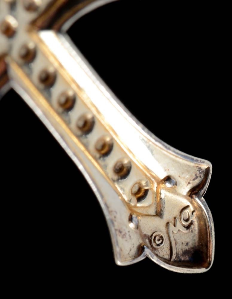 Two 14K Two Tone Gold Cross Pendants