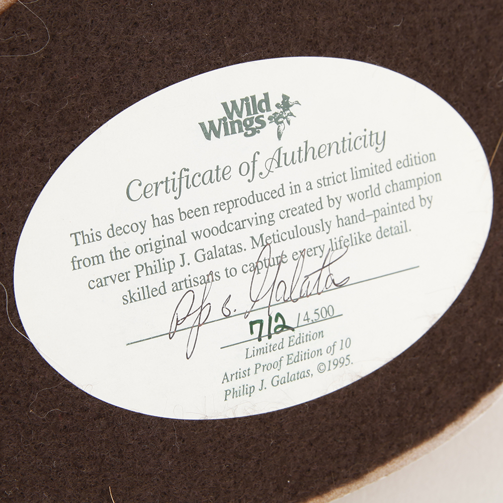 Limited Edition Hand Painted Phil Galatas Wood Duck Drake Decoy