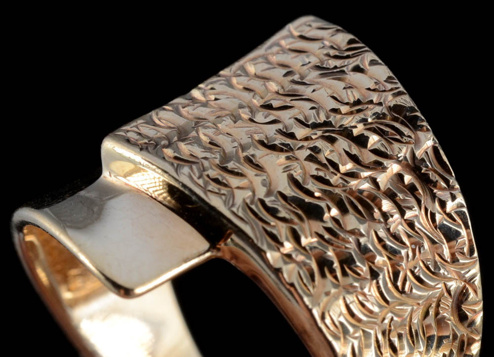 Contemporary 10K Yellow Gold Bypass Ring