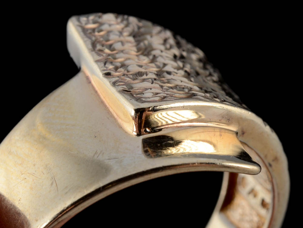 Contemporary 10K Yellow Gold Bypass Ring
