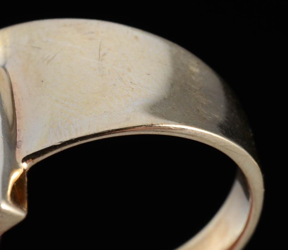 Contemporary 10K Yellow Gold Bypass Ring