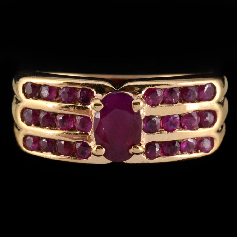 10K Yellow Gold and Ruby Ring