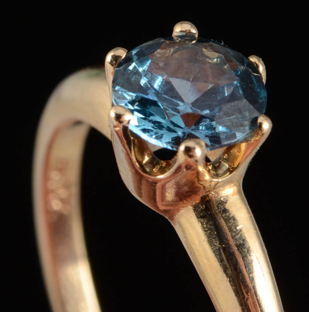 14K Yellow Gold and Synthetic Spinel Ring