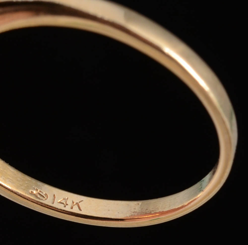 14K Yellow Gold and Synthetic Spinel Ring