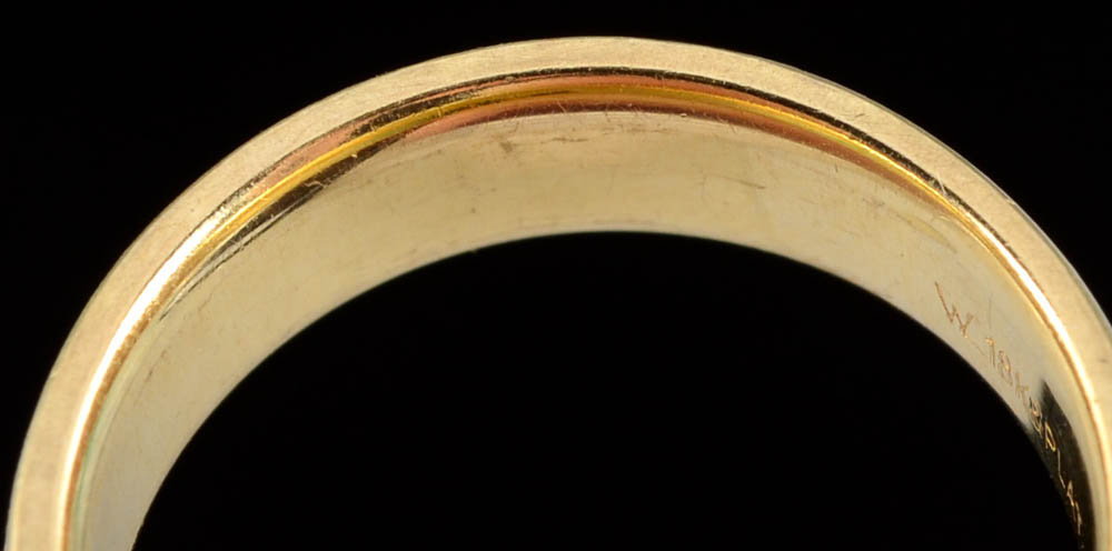 18K Yellow Gold and Platinum Wedding Band