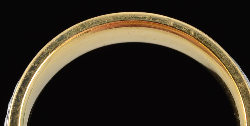 18K Yellow Gold and Platinum Wedding Band