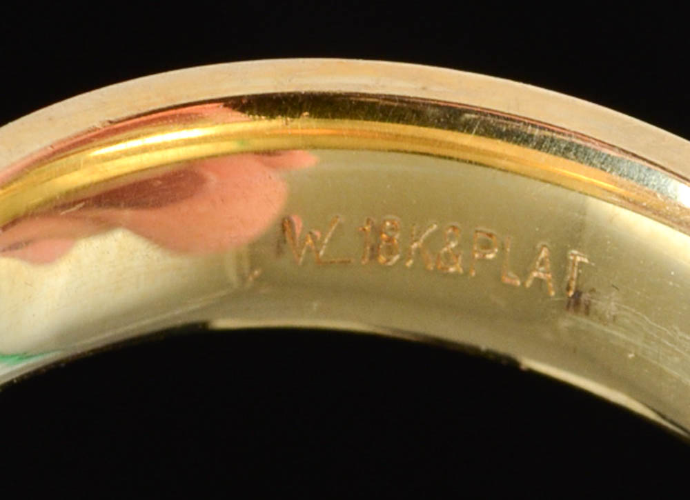 18K Yellow Gold and Platinum Wedding Band
