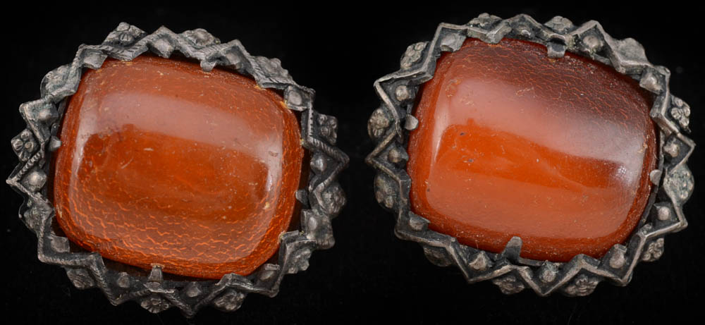 Early 20th Century Chinese Export Silver and Carnelian Jewelry