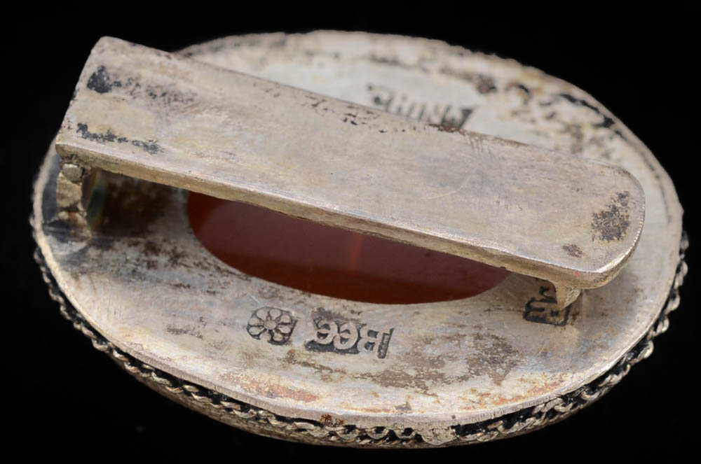 Early 20th Century Chinese Export Silver and Carnelian Jewelry