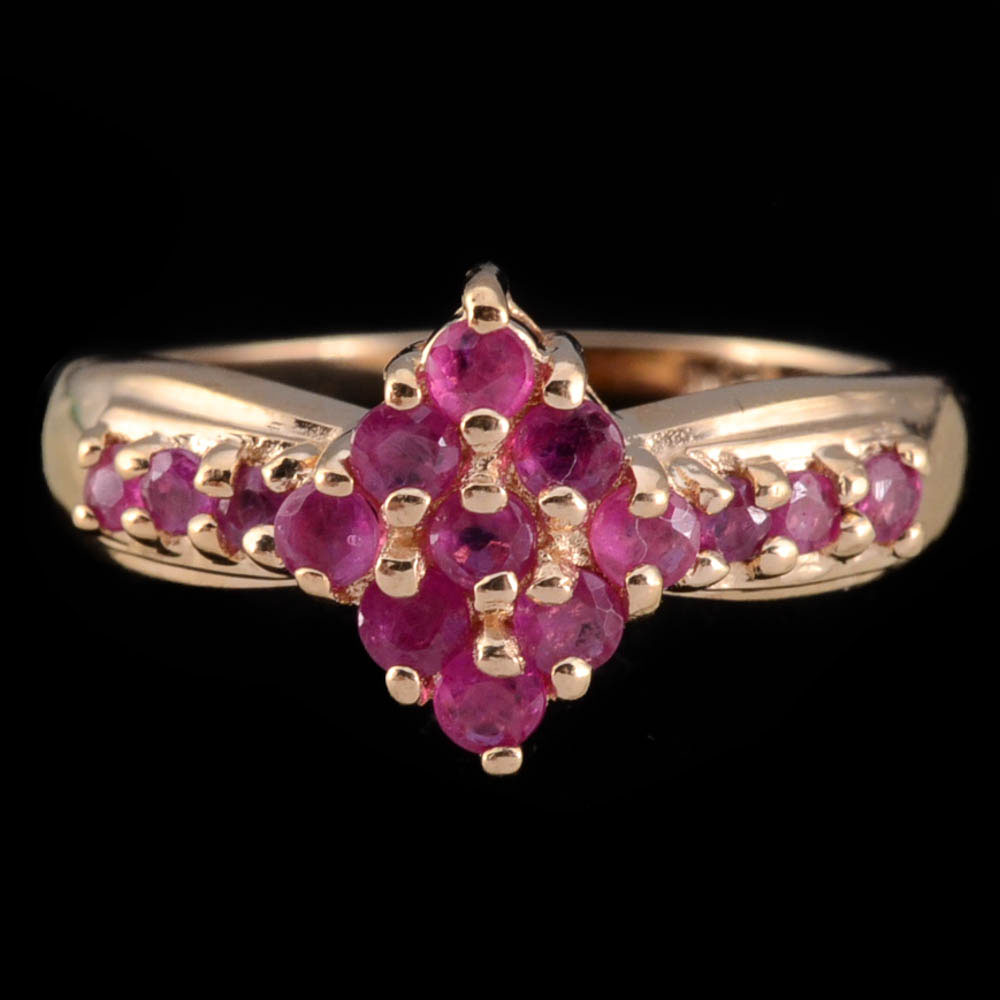 10K Yellow Gold Ruby Ring