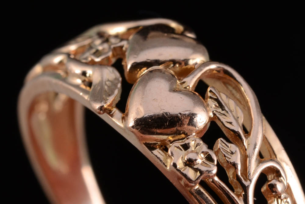 14K Rose Gold Openwork Ring