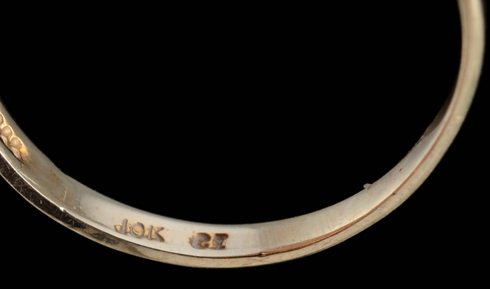 10K Yellow Gold Aquamarine Openwork Ring