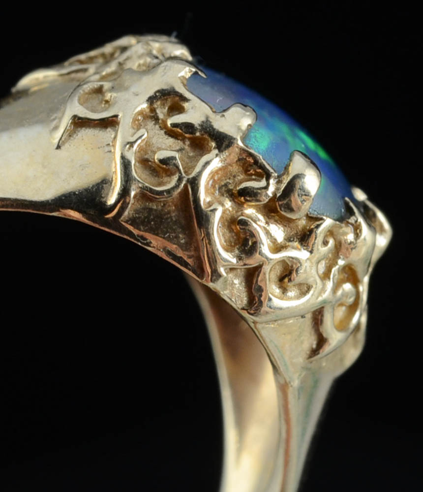 10K Yellow Gold Opal Triplet Ring