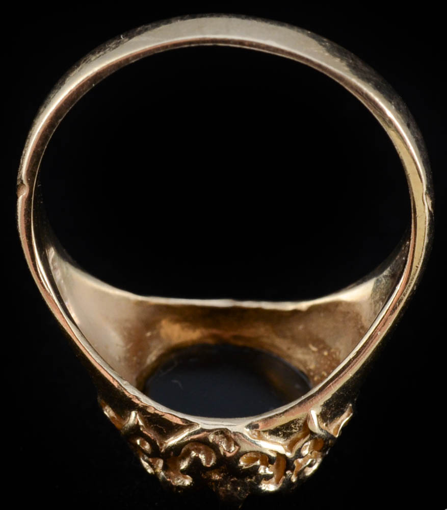 10K Yellow Gold Opal Triplet Ring