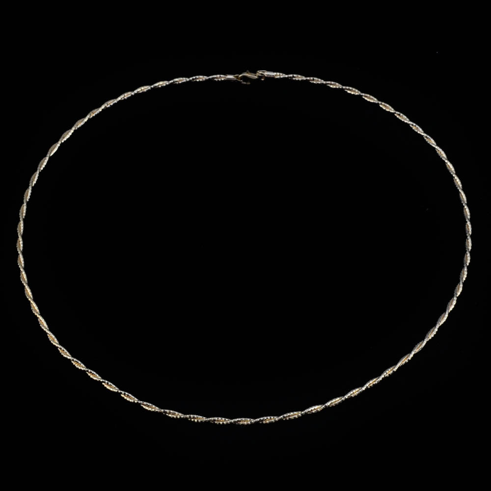 10K Yellow Gold Fancy Braided Necklace
