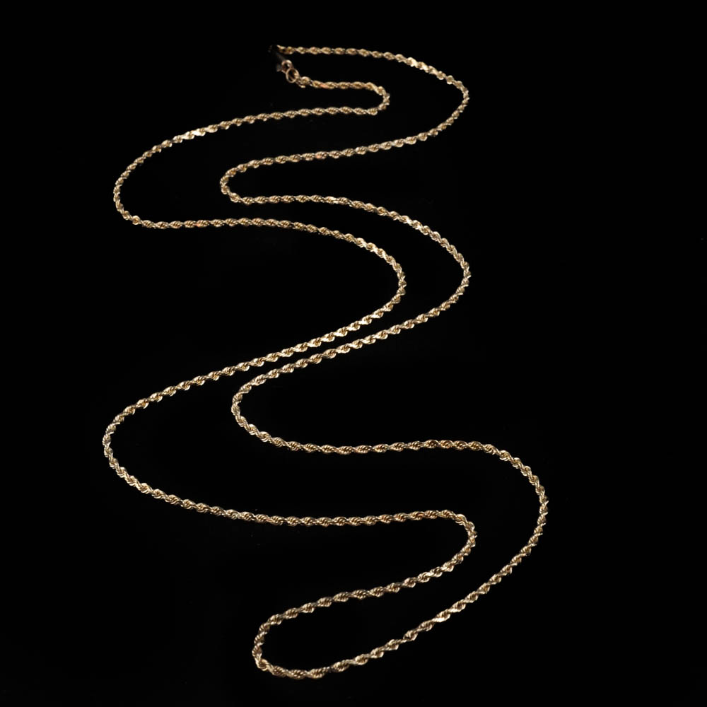 14K Yellow Gold 30" Rope Chain