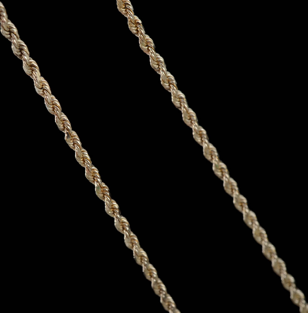 14K Yellow Gold 30" Rope Chain