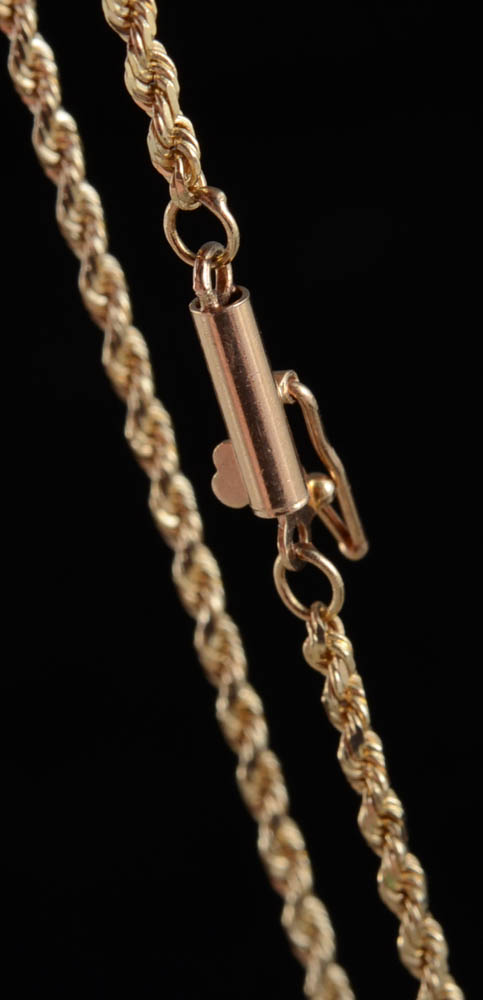 14K Yellow Gold 30" Rope Chain