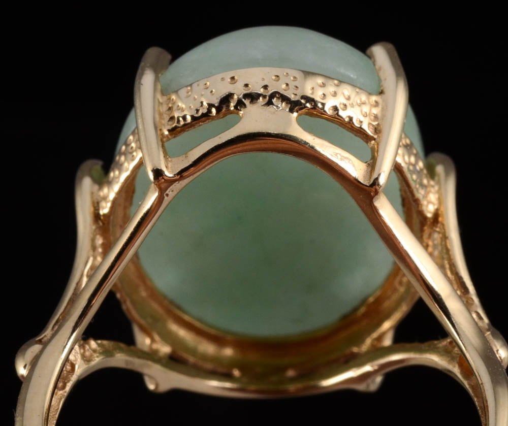 14K Yellow Gold Jadeite Ring