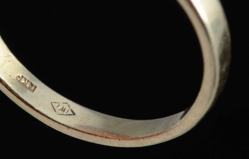 14K Yellow Gold Plumb Amethyst and Diamond Openwork Ring