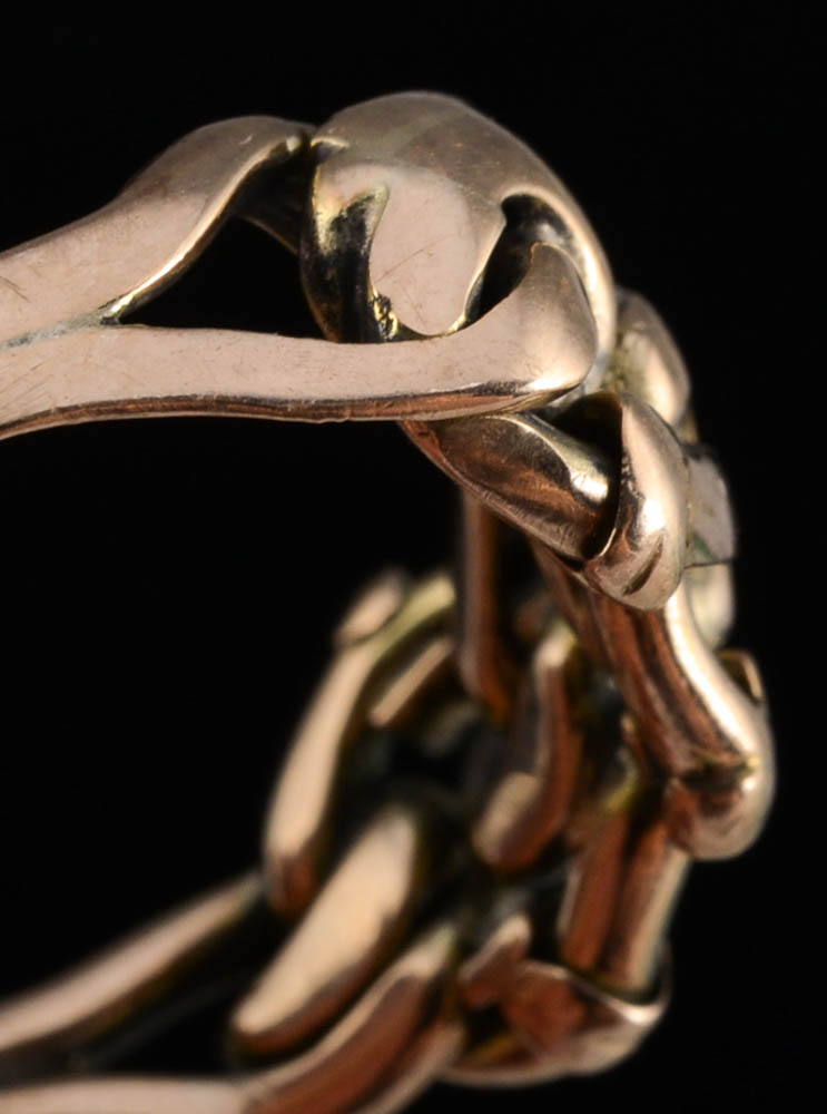 Victorian 9K Yellow Gold Openwork Ring with Interlocking Design