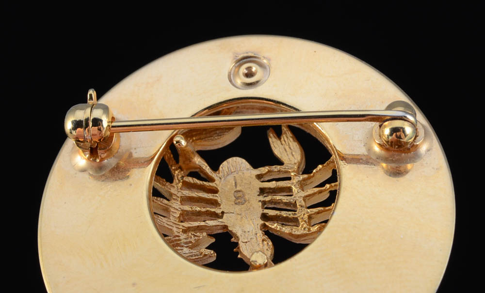 Group of Mexican Inlaid Hinge Bracelets and a Goldtone Scorpion Costume Pin