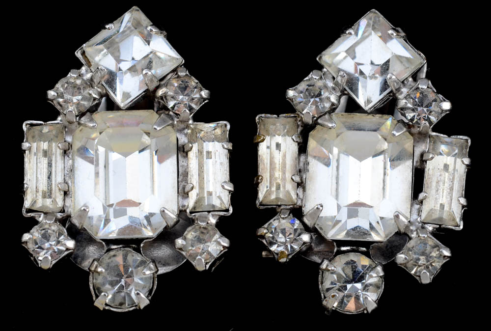 Vintage Marvella Pin and Weiss and Crown Trifari Clip-On Earrings