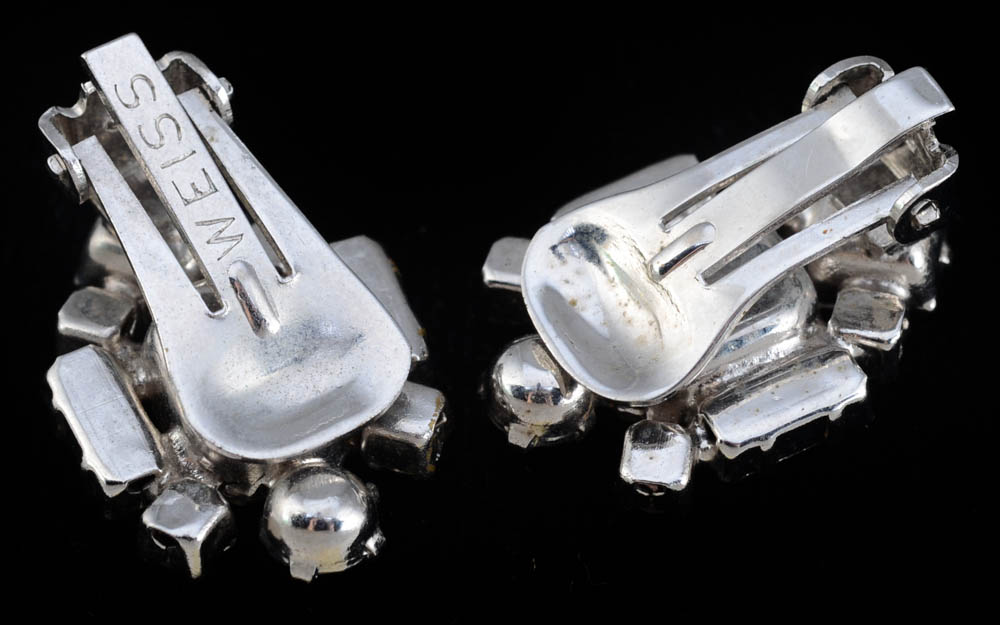 Vintage Marvella Pin and Weiss and Crown Trifari Clip-On Earrings