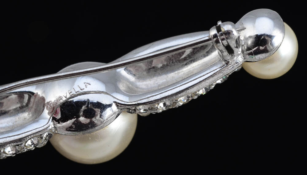 Vintage Marvella Pin and Weiss and Crown Trifari Clip-On Earrings