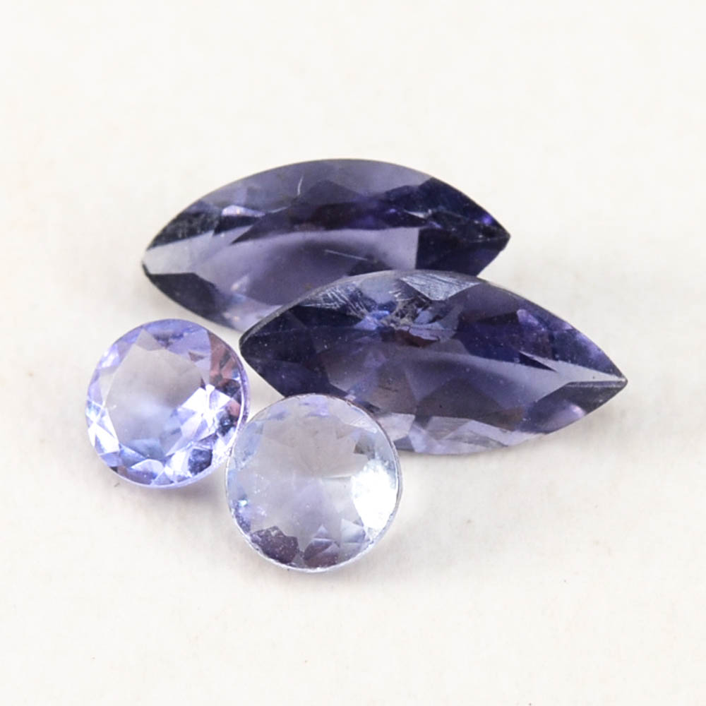 Two Loose 0.34 CTW Tanzanite Gemstones and Two Loose 0.80 CTW Iolite Gemstones