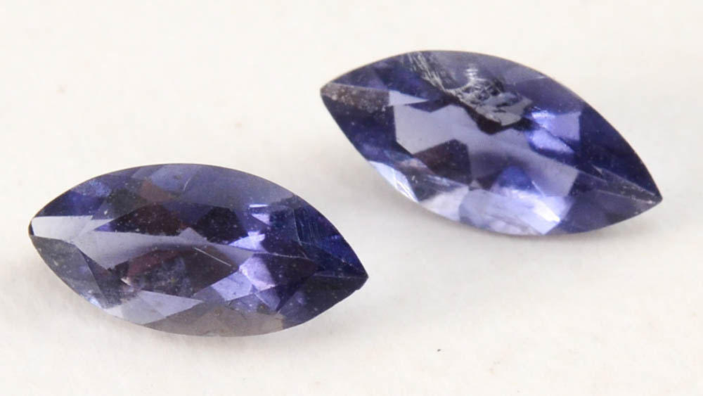Two Loose 0.34 CTW Tanzanite Gemstones and Two Loose 0.80 CTW Iolite Gemstones