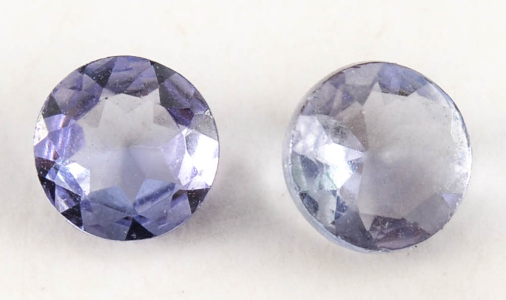 Two Loose 0.34 CTW Tanzanite Gemstones and Two Loose 0.80 CTW Iolite Gemstones