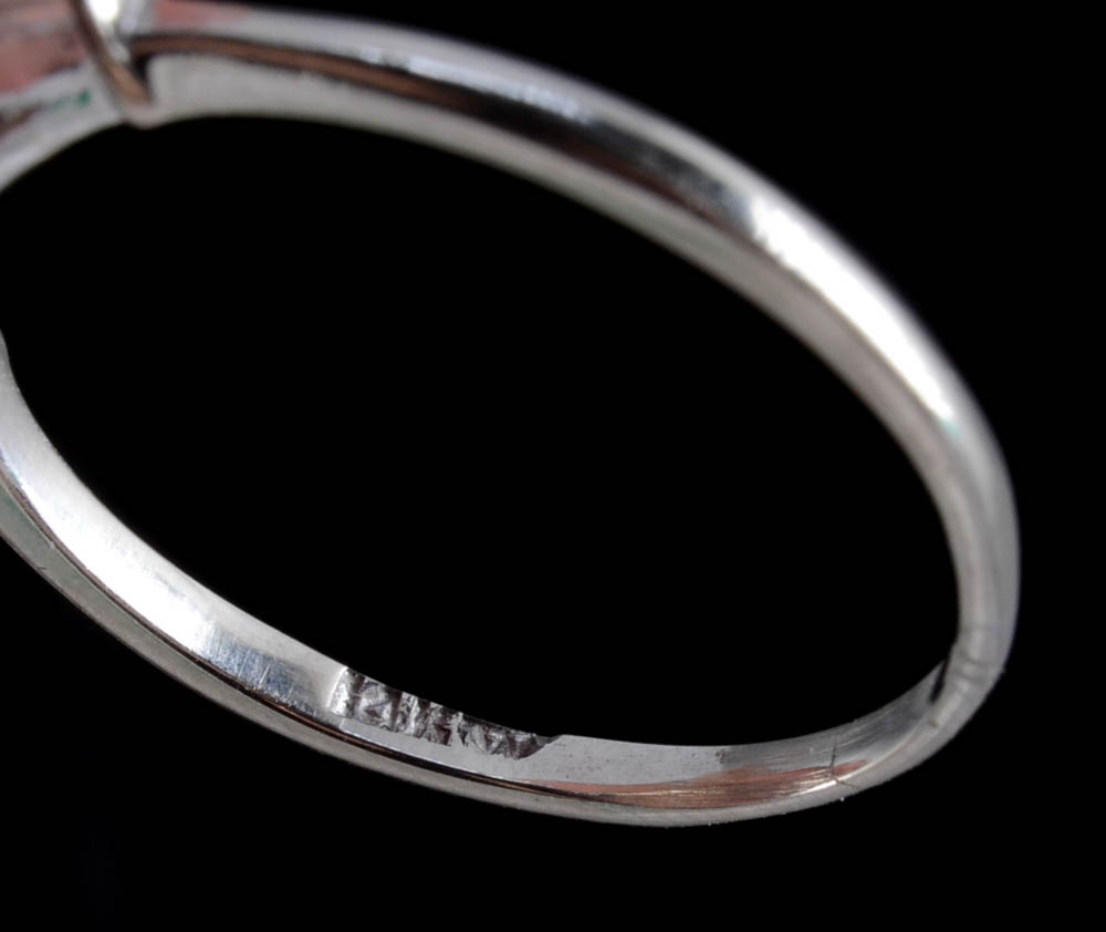 14K White Gold and Simulated Diamond Wedding Ring Set