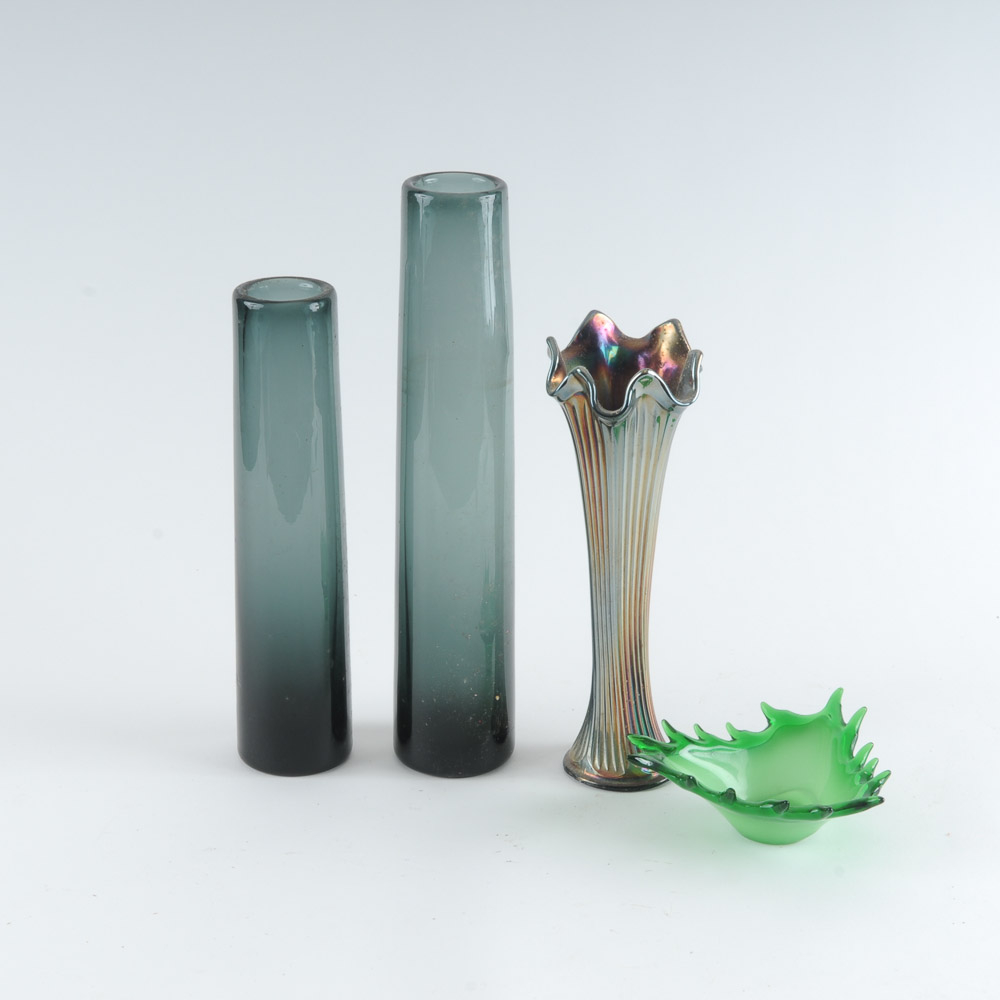 Colored Glass Vases in Modern Style