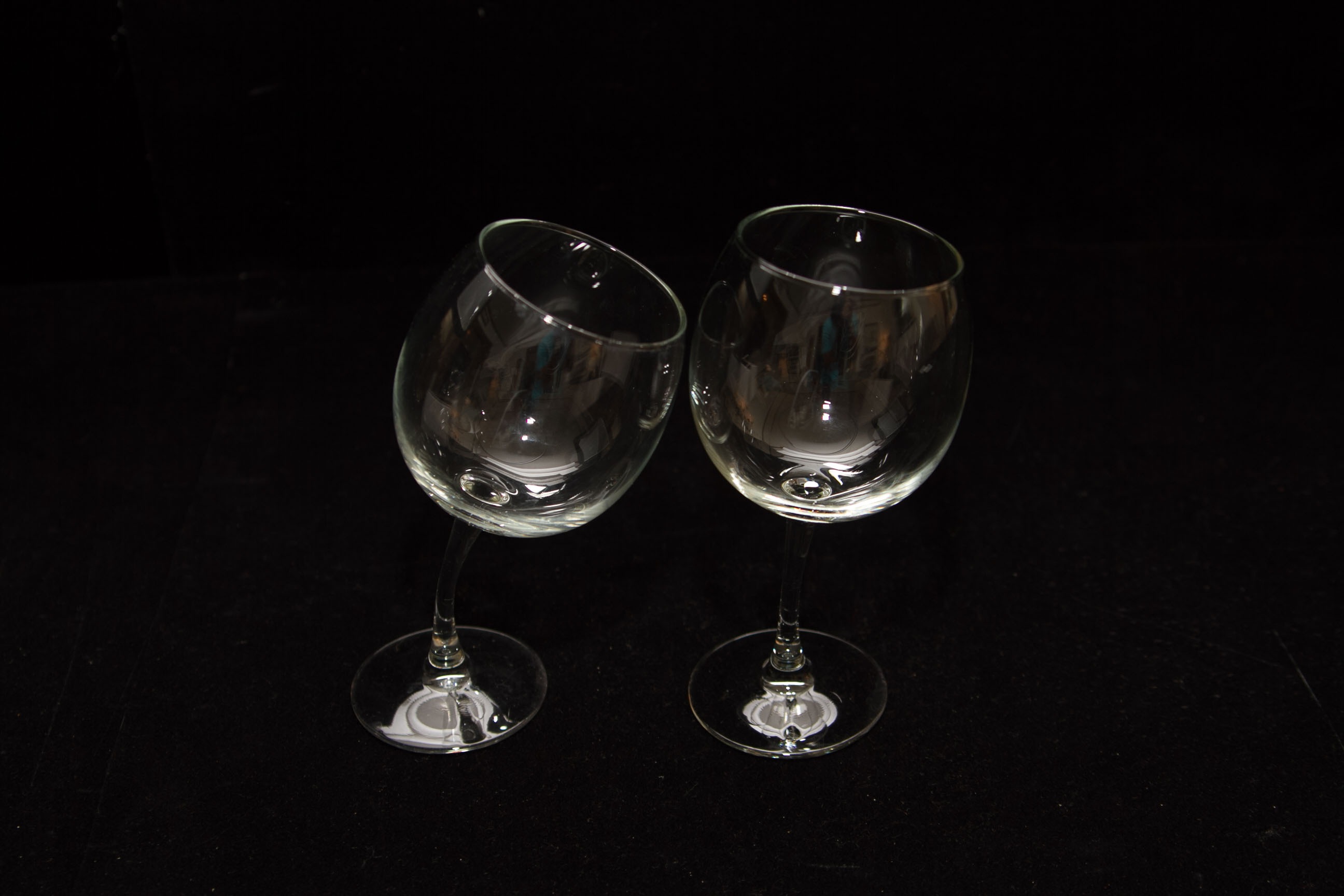 Pair of Tipsy Wine Glasses