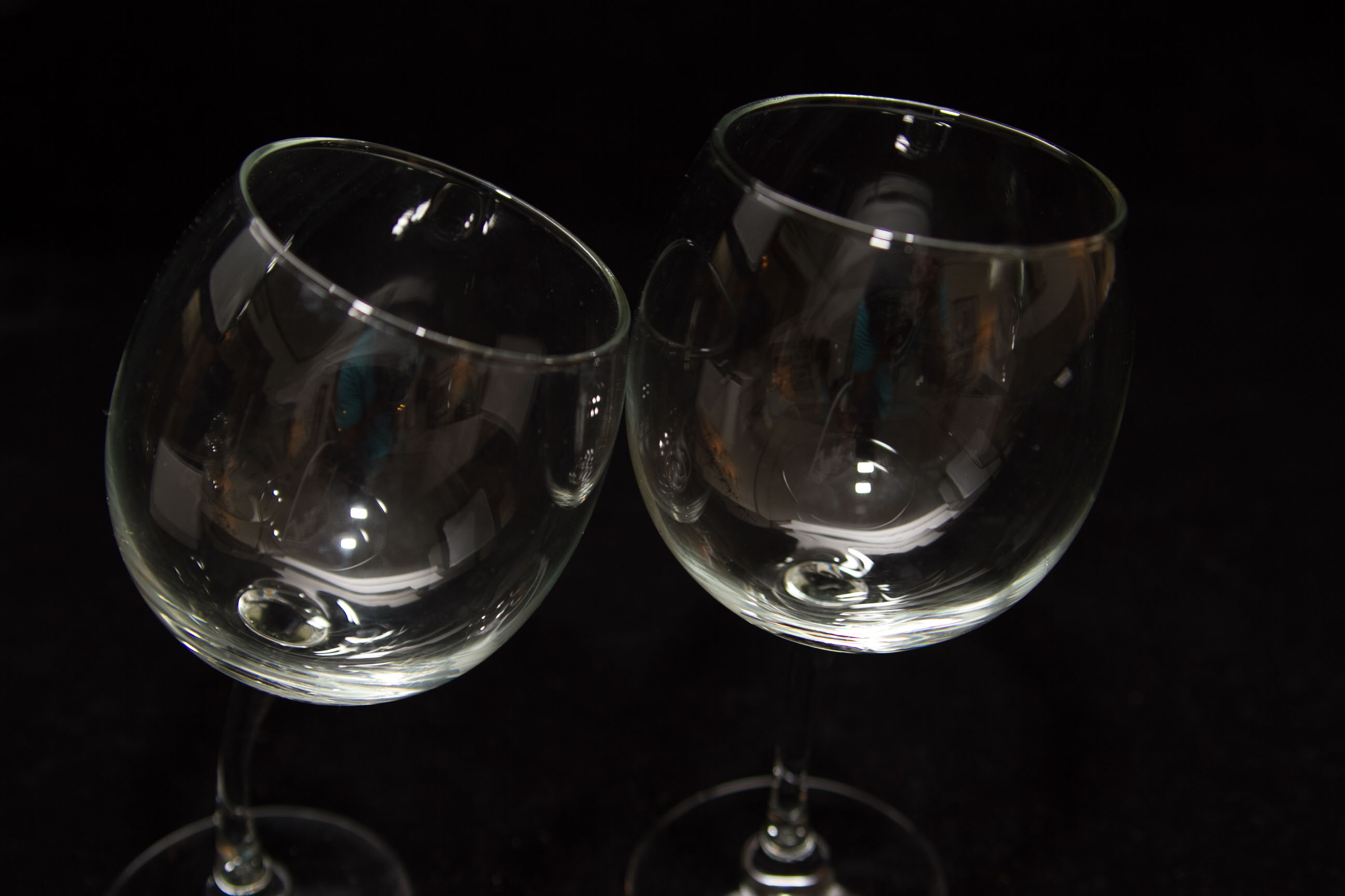Pair of Tipsy Wine Glasses