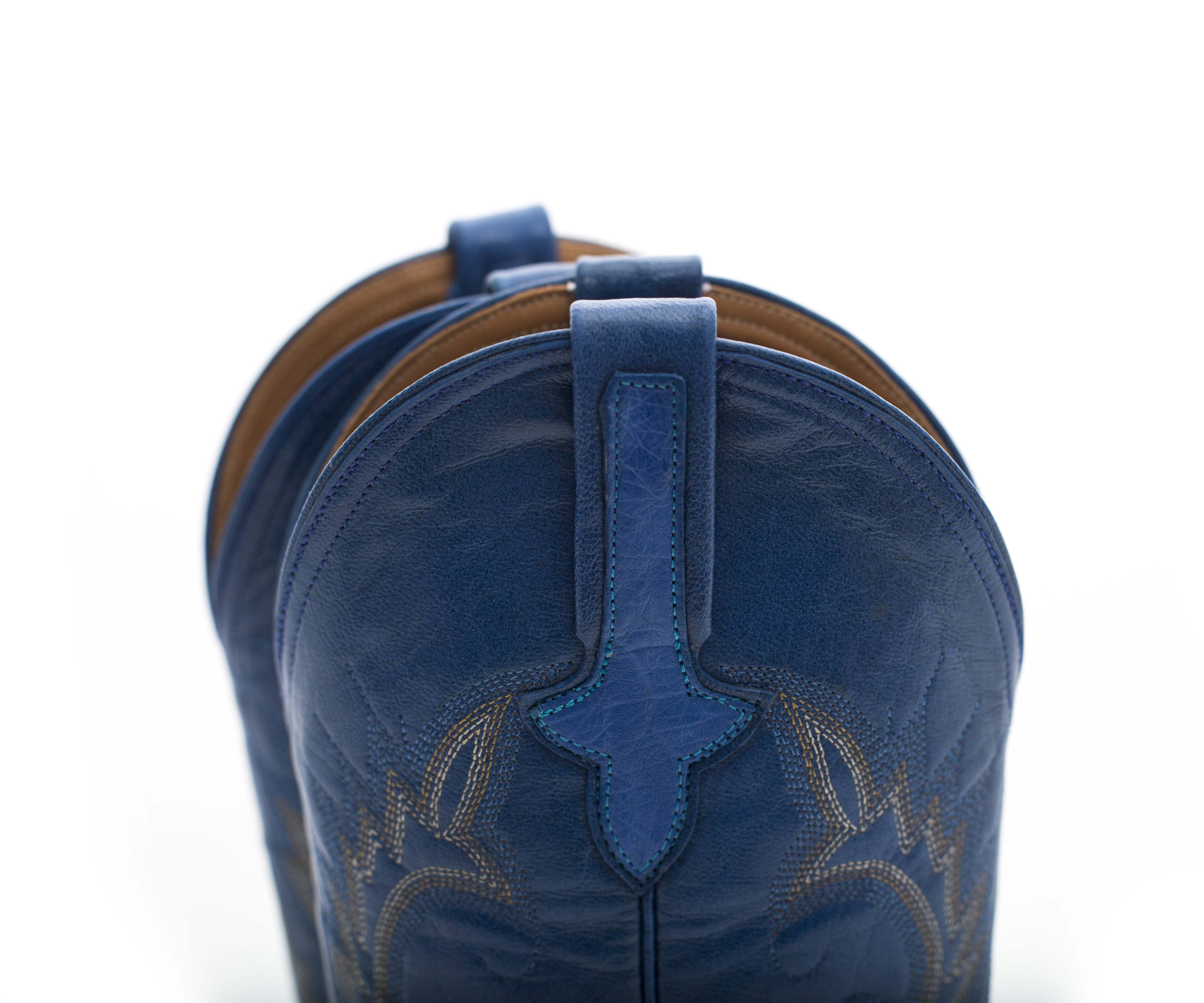 "P's by Ferrini" Women's Blue Ostrich Leather Cowboy Boots