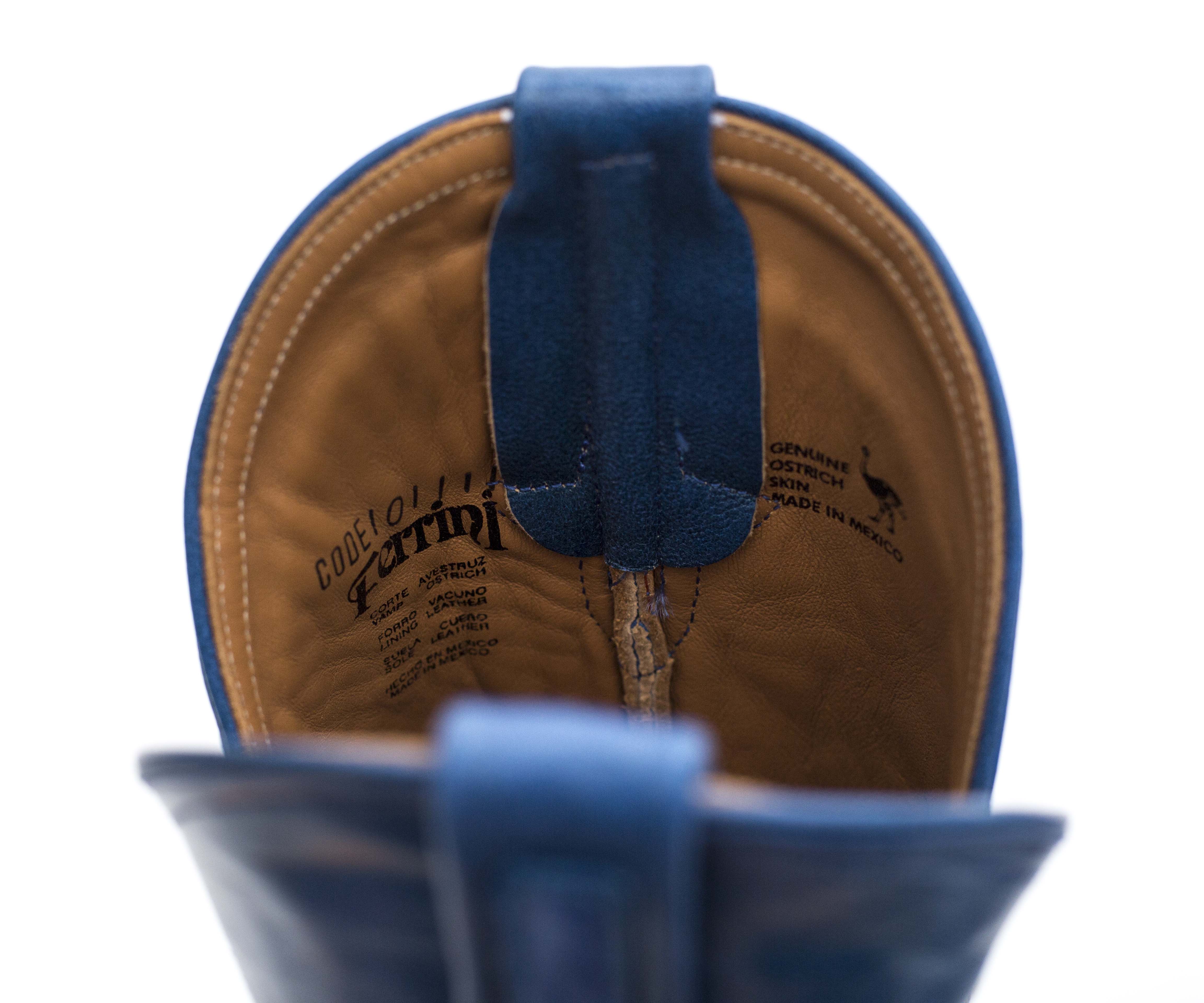 "P's by Ferrini" Women's Blue Ostrich Leather Cowboy Boots