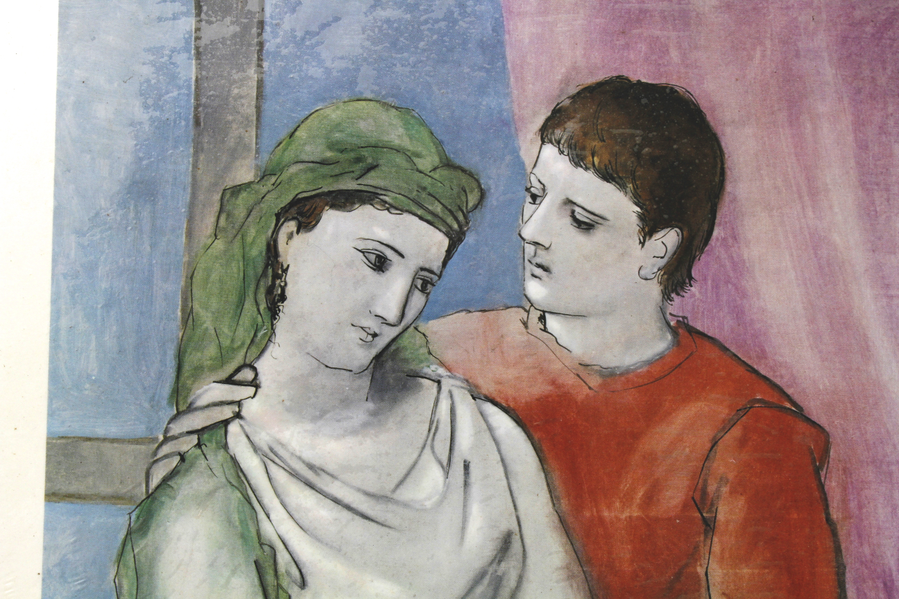 Photo Offset Lithograph after "The Lovers" by Pablo Picasso on Wood