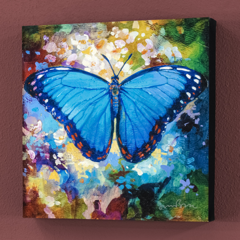 Simon Bull  Signed Giclee on Canvas "Blue Morpho"
