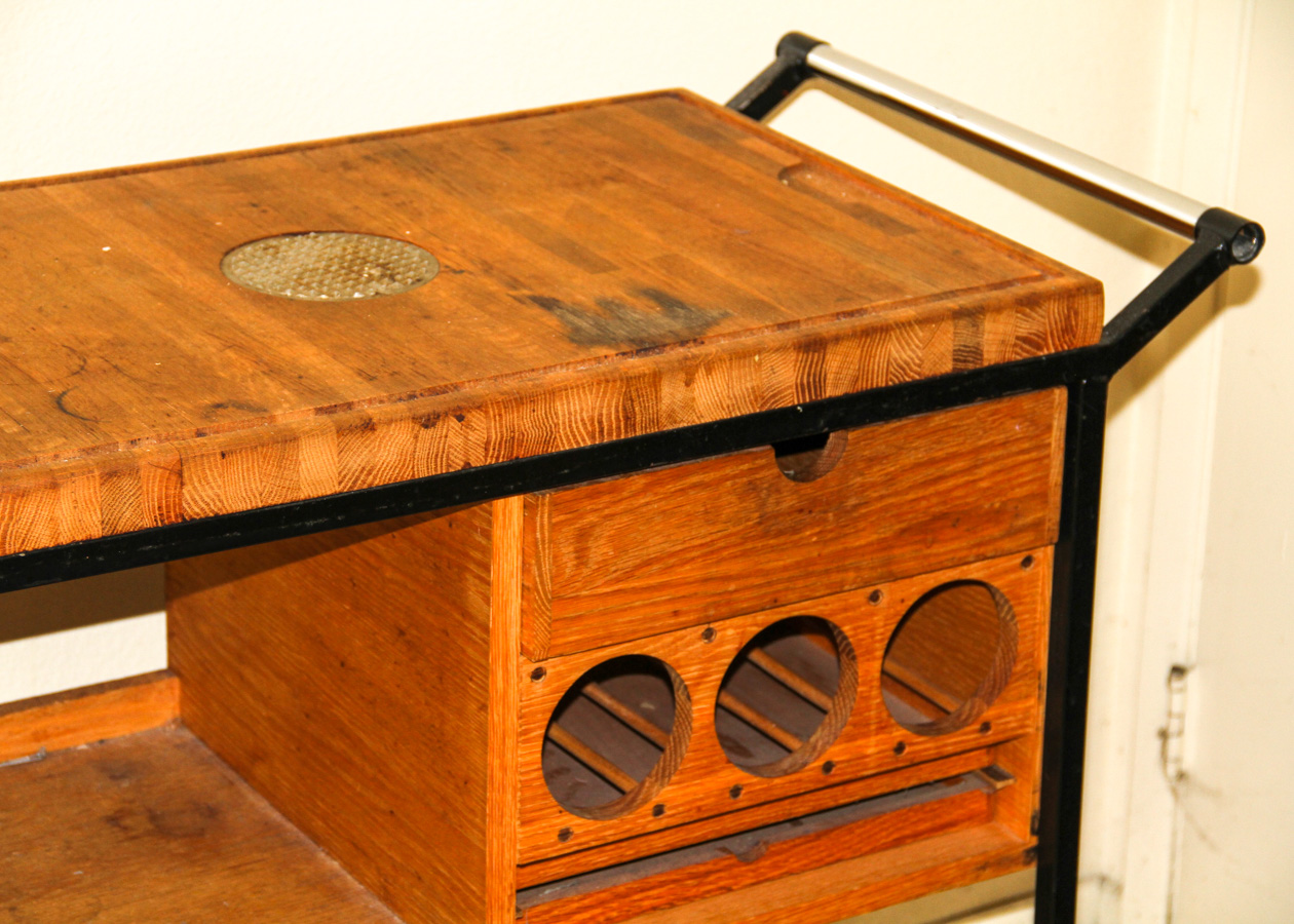 Vintage Wooden Bar Cart