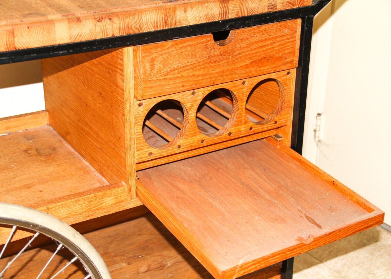 Vintage Wooden Bar Cart