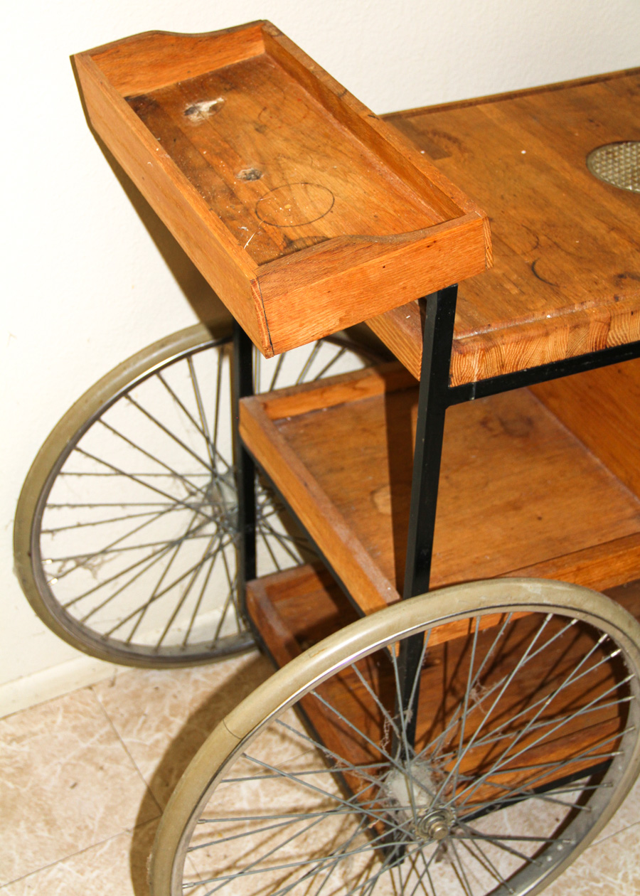Vintage Wooden Bar Cart